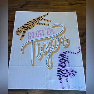 ‘Go Get Em Tiger’ Society 6 Wall Tapestry Pink Orange Wall Hanging Decor